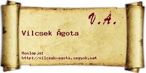 Vilcsek Ágota névjegykártya